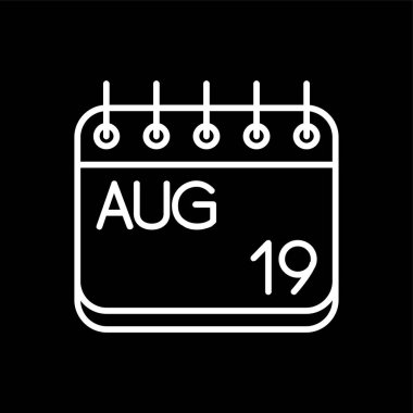 Ağustos simgesi, vektör illüstrasyonu basit tasarım