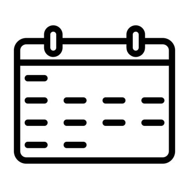 Takvim simgesi, vektör illüstrasyonu basit tasarım