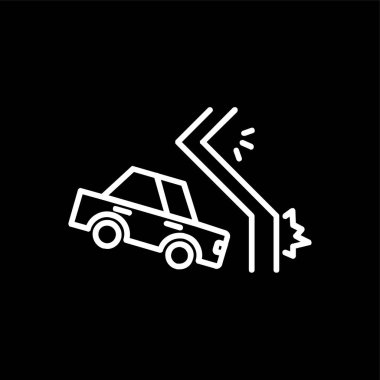 araba kazası simgesi, vektör illüstrasyonu basit tasarım