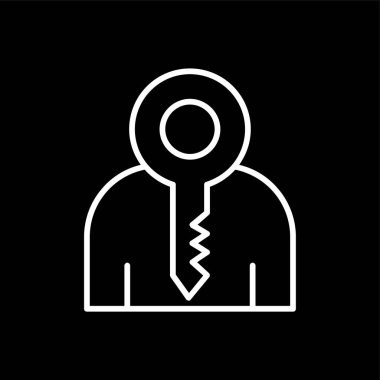 anahtar kişi simgesi, vektör illüstrasyonu basit tasarım