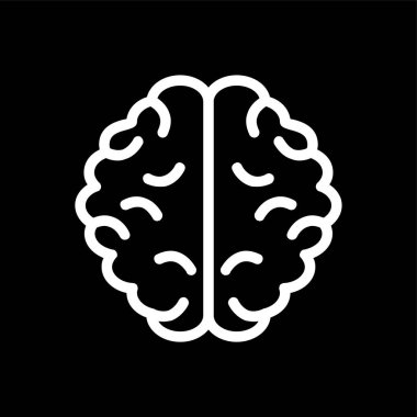 Beyin simgesi, vektör illüstrasyonu basit tasarım