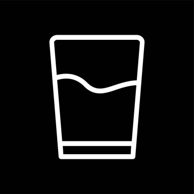 Bir bardak su ikonu, vektör illüstrasyonu basit tasarım