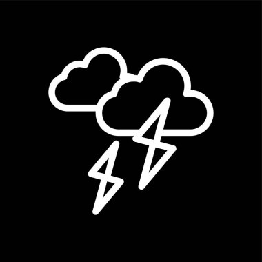 Şimşek Fırtınası simgesi, vektör illüstrasyonu basit tasarım