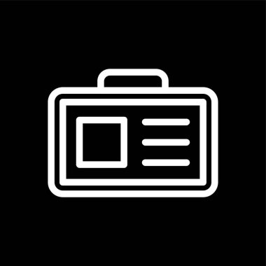 Kimlik kartı simgesi, vektör illüstrasyonu basit tasarım