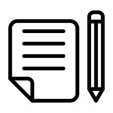 Kağıt kalem simgesi, vektör illüstrasyonu basit tasarım