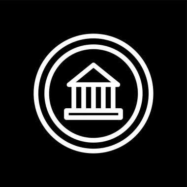 Müze simgesi, vektör illüstrasyonu basit tasarım