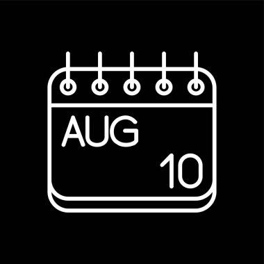 Ağustos simgesi, vektör illüstrasyonu basit tasarım