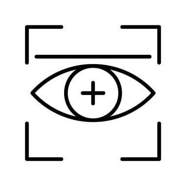 Göz tarama simgesi, vektör illüstrasyonu basit tasarım