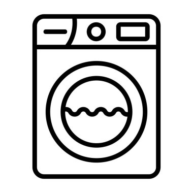 Çamaşır Makinesi simgesi, vektör illüstrasyonu basit tasarım