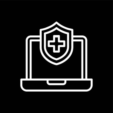 Çevrimiçi Sigorta simgesi, vektör illüstrasyonu basit tasarım