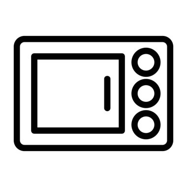 mikrodalga simgesi, vektör illüstrasyonu basit tasarım