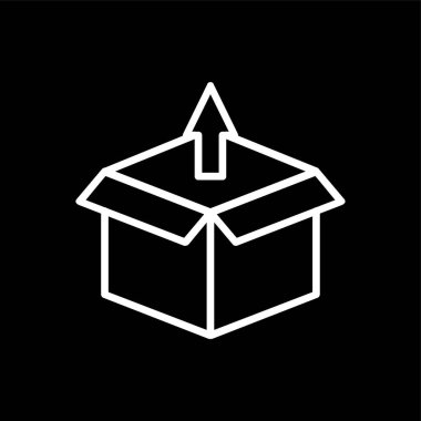 Teslimat kutusu simgesi, vektör illüstrasyonu basit tasarım