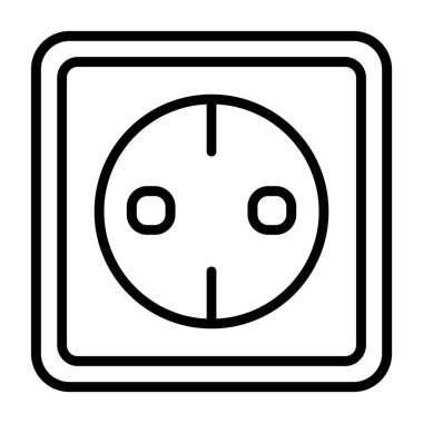 Soket simgesi, vektör illüstrasyonu basit tasarım