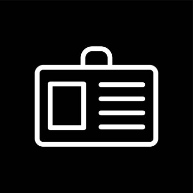 Kimlik kartı simgesi, vektör illüstrasyonu basit tasarım