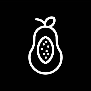 Papaya simgesi, vektör illüstrasyonu basit tasarım