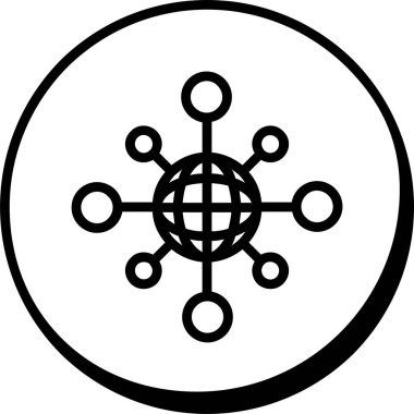 Dünya çapında simge, vektör illüstrasyonu basit tasarım