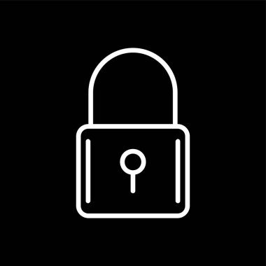 Pad Lock simgesi, vektör illüstrasyonu basit tasarım