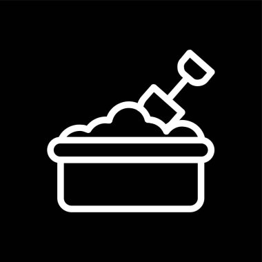 Kum kutusu simgesi, vektör illüstrasyonu basit tasarım