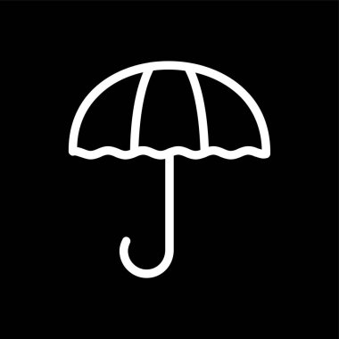 Şemsiye simgesi, vektör illüstrasyonu basit tasarım