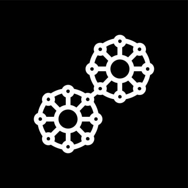 Moleküller Simgesi, vektör illüstrasyonu basit tasarım