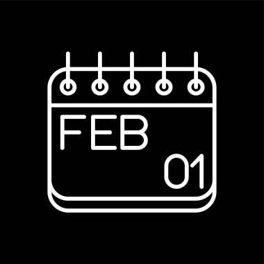 Februray simgesi, vektör illüstrasyonu basit tasarım