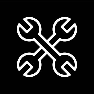 İngiliz anahtarı simgesi, vektör illüstrasyonu basit tasarım