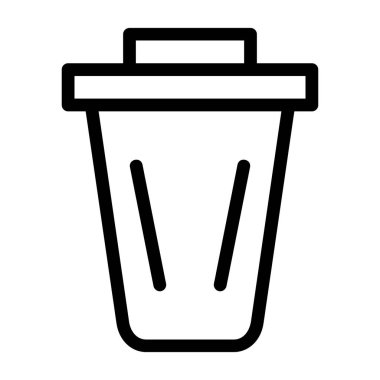 Çöp simgesi, vektör illüstrasyonu basit tasarım