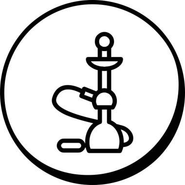 Nargile simgesi, vektör çizimi basit tasarım