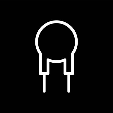 Kondansatör simgesi, vektör illüstrasyonu basit tasarım