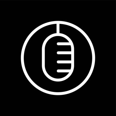 MIC simgesi, vektör illüstrasyonu basit tasarım