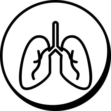 akciğer simgesi, vektör illüstrasyonu basit tasarım