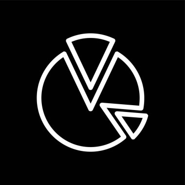 Pasta çizelgesi simgesi, vektör illüstrasyonu basit tasarım