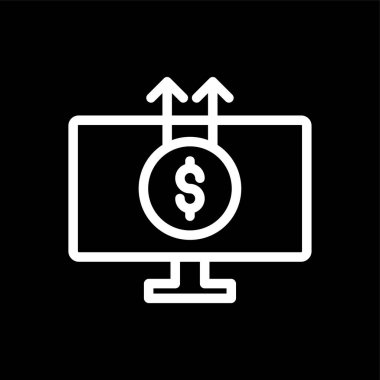 Çevrimiçi İş simgesi, vektör illüstrasyonu basit tasarım