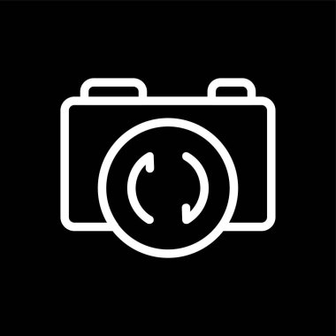 Kamera simgesini, vektör illüstrasyonunu basit tasarımla değiştir