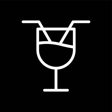 Milkshake simgesi, vektör illüstrasyonu basit tasarım