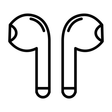Kulaklık simgesi, vektör illüstrasyonu basit tasarım