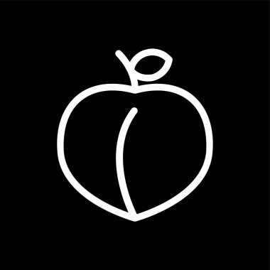 şeftali simgesi, vektör illüstrasyonu basit tasarım