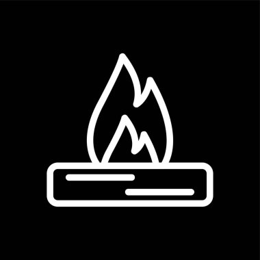 Kamp ateşi simgesi, vektör illüstrasyonu basit tasarım