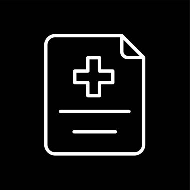 Tıbbi geçmiş simgesi, vektör illüstrasyonu basit tasarım