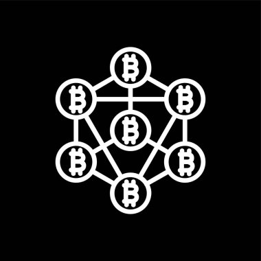 Blockchain simgesi, vektör illüstrasyonu basit tasarım