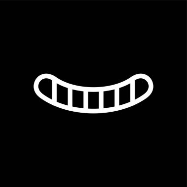 Hot dog simgesi, vektör illüstrasyonu basit tasarım