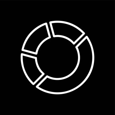 Pasta çizelgesi simgesi, vektör illüstrasyonu basit tasarım