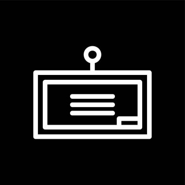 Tebeşir tahtası simgesi, vektör illüstrasyonu basit tasarım