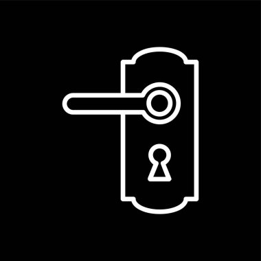 Kapı tokmağı simgesi, vektör illüstrasyonu basit tasarım