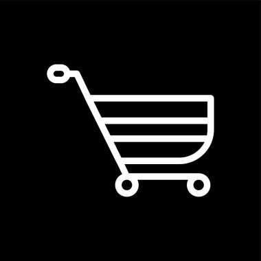 Alışveriş arabası simgesi, vektör çizimi basit tasarım
