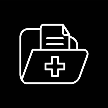 Tıbbi Kayıt simgesi, vektör illüstrasyonu basit tasarım