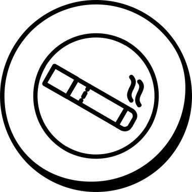 Sigara içme simgesi, vektör illüstrasyonu basit tasarım