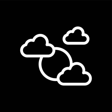 Coudy Day simgesi, vektör illüstrasyonu basit tasarım