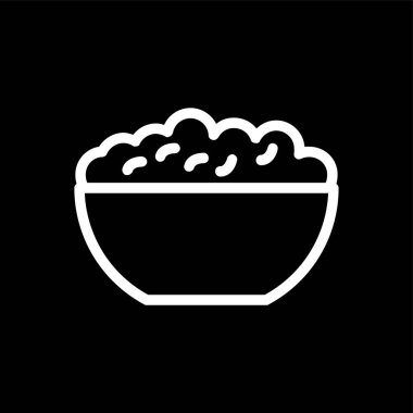 pirinç kase simgesi, vektör illüstrasyonu basit tasarım