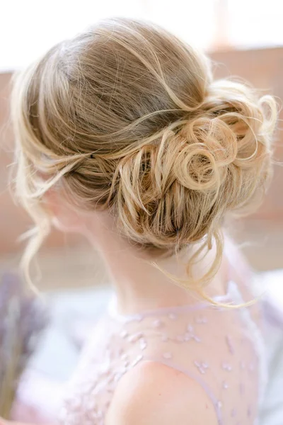 Back view of bridal hairstyle.